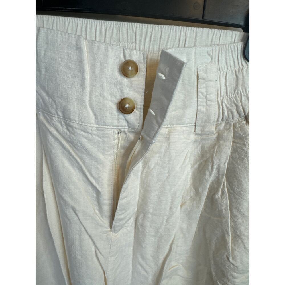 Urban Outfitters Ivory Cotton & Viscose Pleated Tapered Pants X SMALL NWT - Picture 5 of 9
